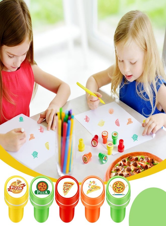 Feifeiya 24 Pcs Pizza Stamps for Kids Pizza Party Favors Cute Fast Food Fun Assorted Stamps Self Inking Stampers for Kids Carnival Holiday Birthday Favor School Student Prizes Rewards Gifts, 8 Styles - Image 4